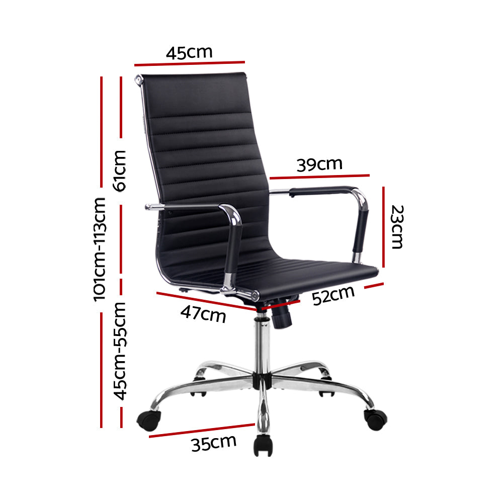 Artiss Office Chair Conference Chairs PU Leather High Back