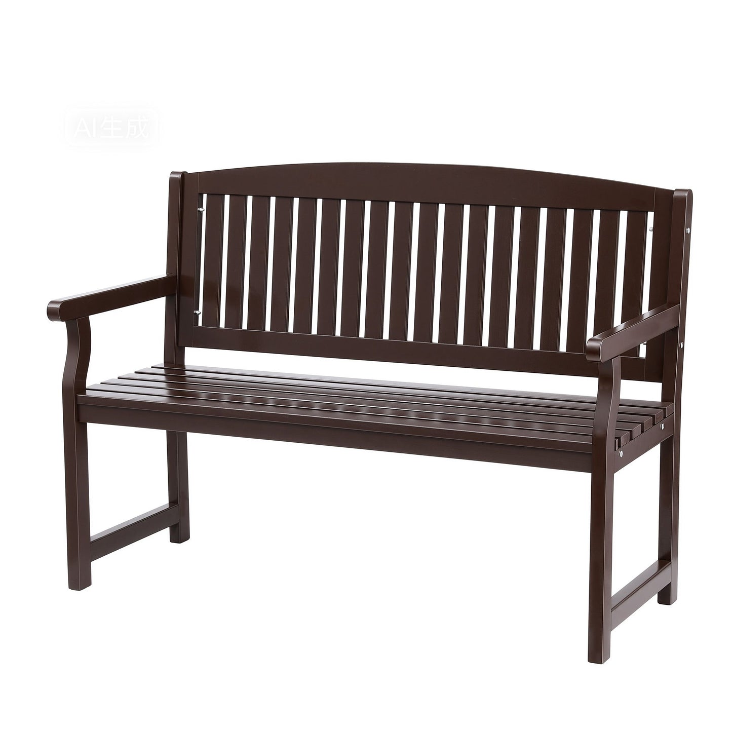 Outdoor Wooden Garden Bench – 2 Seater, Brown