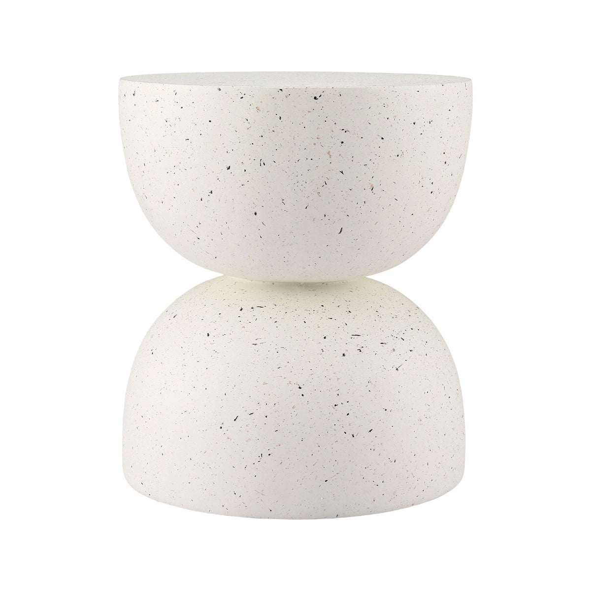 TWSC Hourglass Outdoor Side Table – White Terrazzo Look — product-only alternate view
