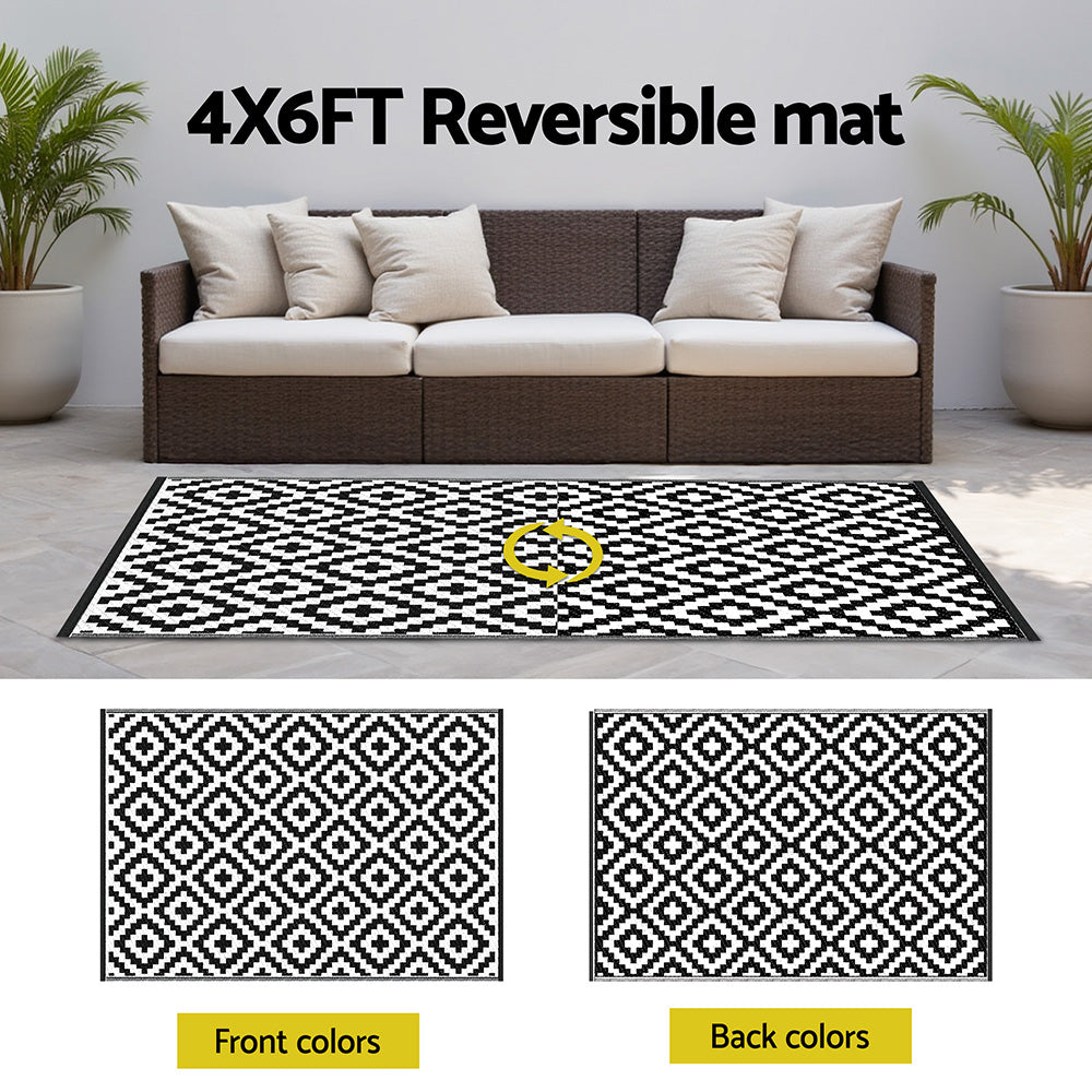 Outdoor Reversible Patio Rug – Weather-Resistant, 120x180cm, Polypropylene