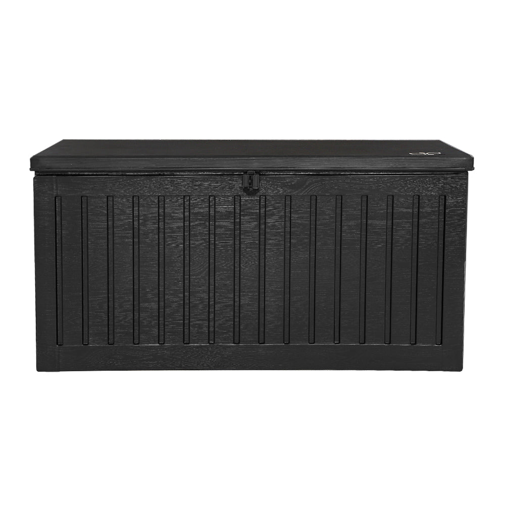 TWSC Outdoor Storage Box 270L Container Lockable Garden Bench Tool Shed Black