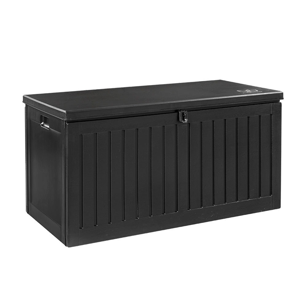 TWSC Outdoor Storage Box 270L Container Lockable Garden Bench Tool Shed Black