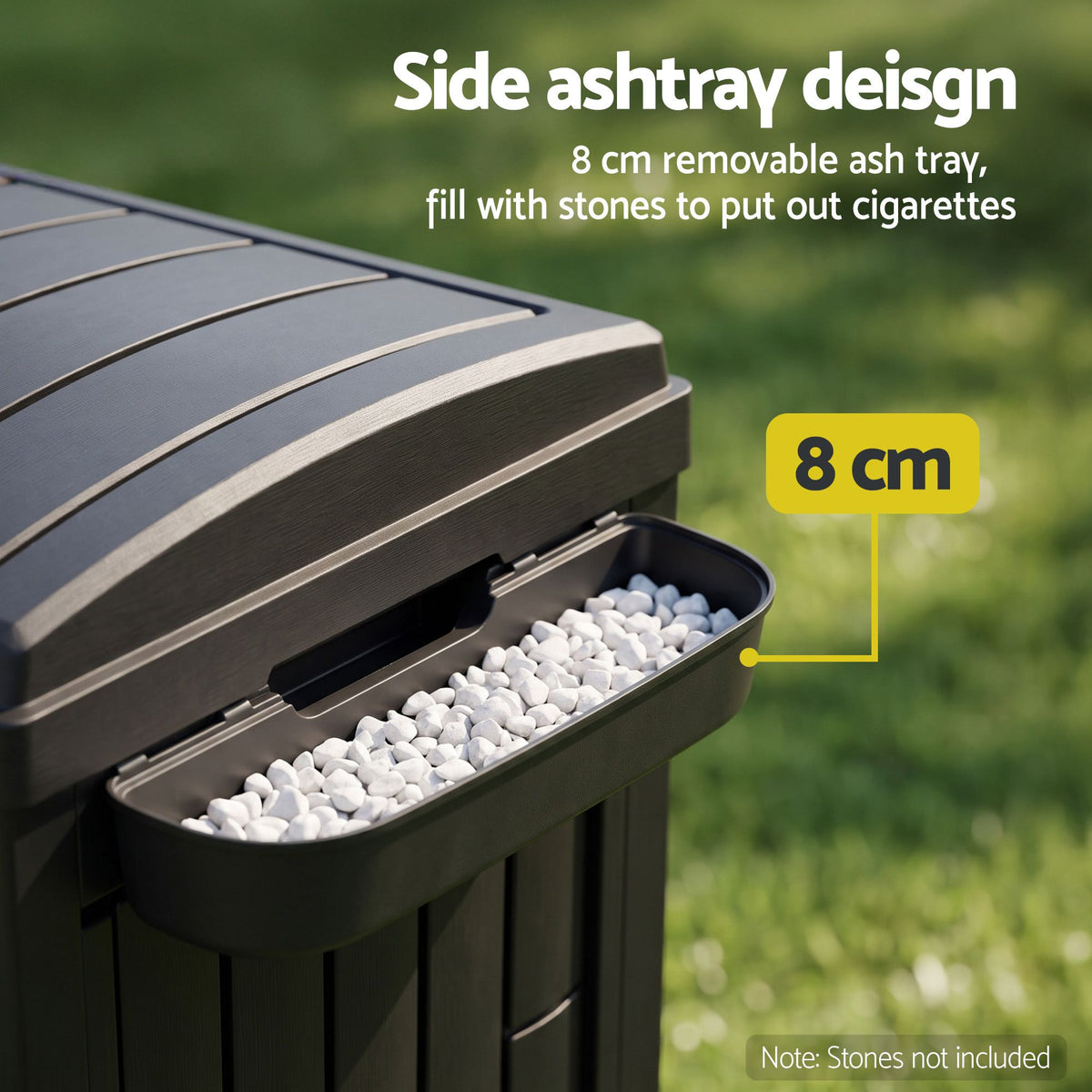 TWSC Outdoor Trash Cans Dual Compartment Trash Can 220L Black