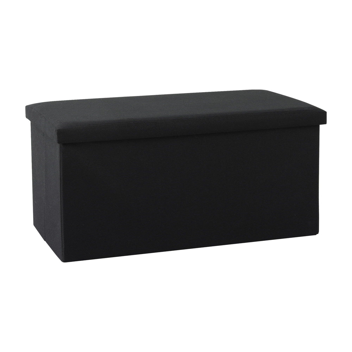 TWSC Storage Ottoman Bench Folding Blanket Box Toy Organiser Foot Stool Black