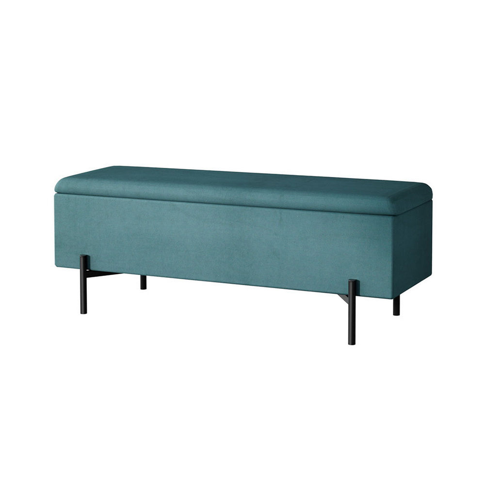 TWSC Storage Ottoman Blanket Box 140cm Velvet Green