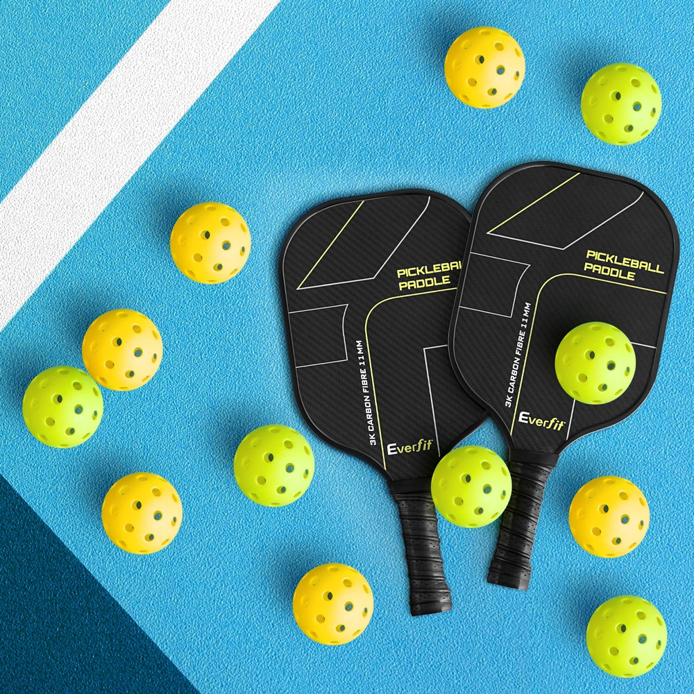 Pickleball Set – 12 Durable 40-Hole Balls, Green/Yellow