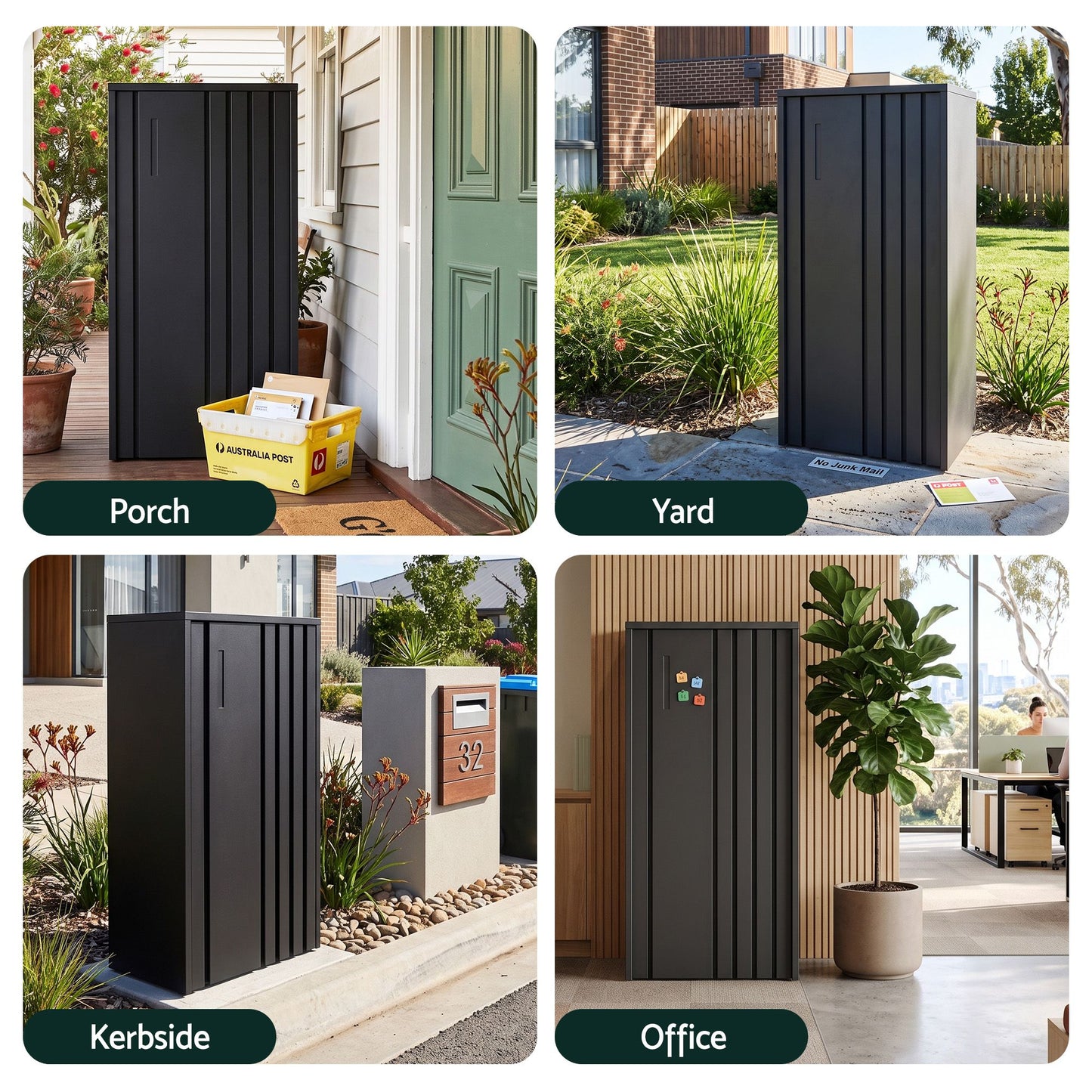 Gardeon Parcel Letterbox Drop Box Package Slot MailBox Black