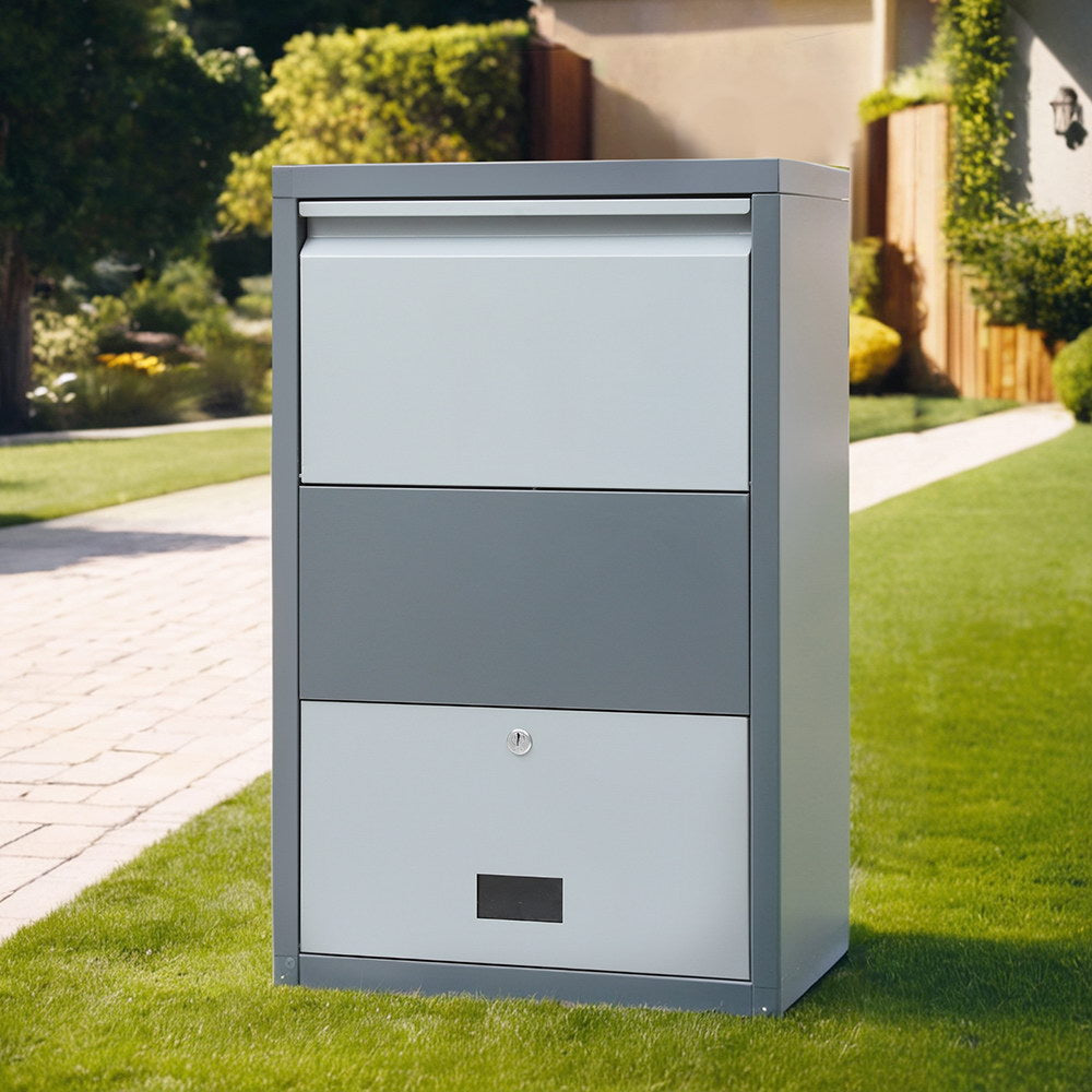Parcel Drop Box – Secure Locking, Grey Steel