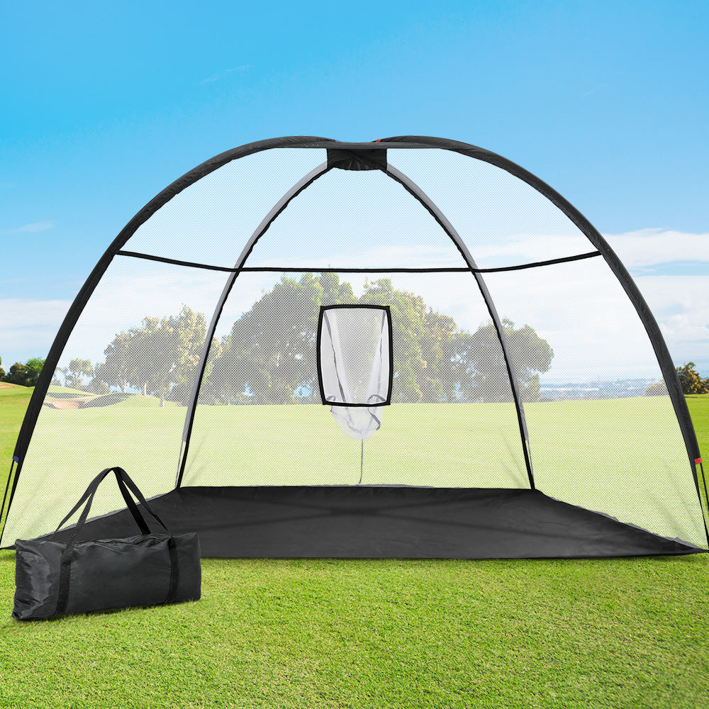 Golf Practice Net – Portable Training Aid with Target, 3.5m, Black