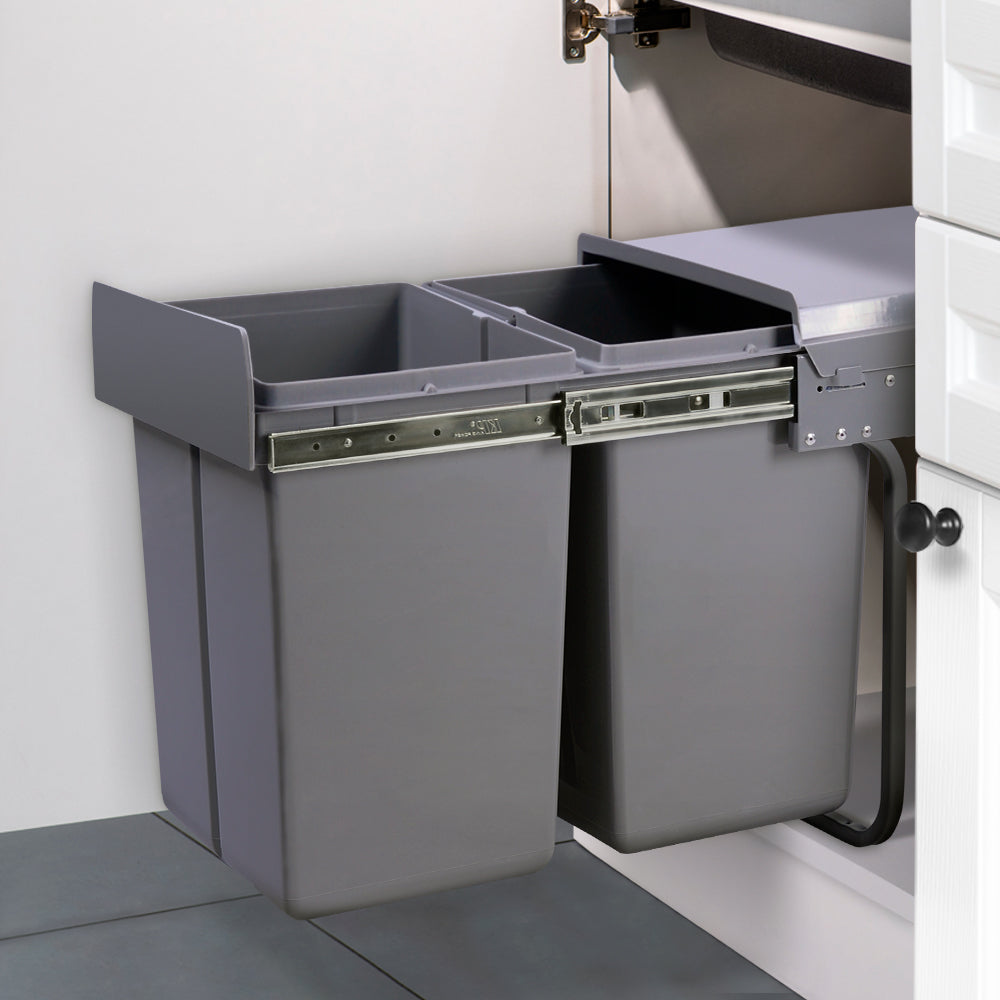 Cefito Pull Out Bin Kitchen Double Basket 2X15L and 2X20L