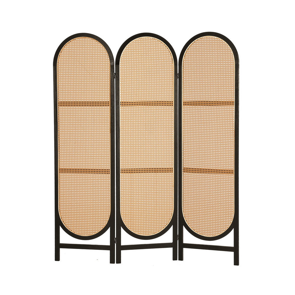 TWSC 3 Panel Room Divider Screen 151x180cm Rattan Brown