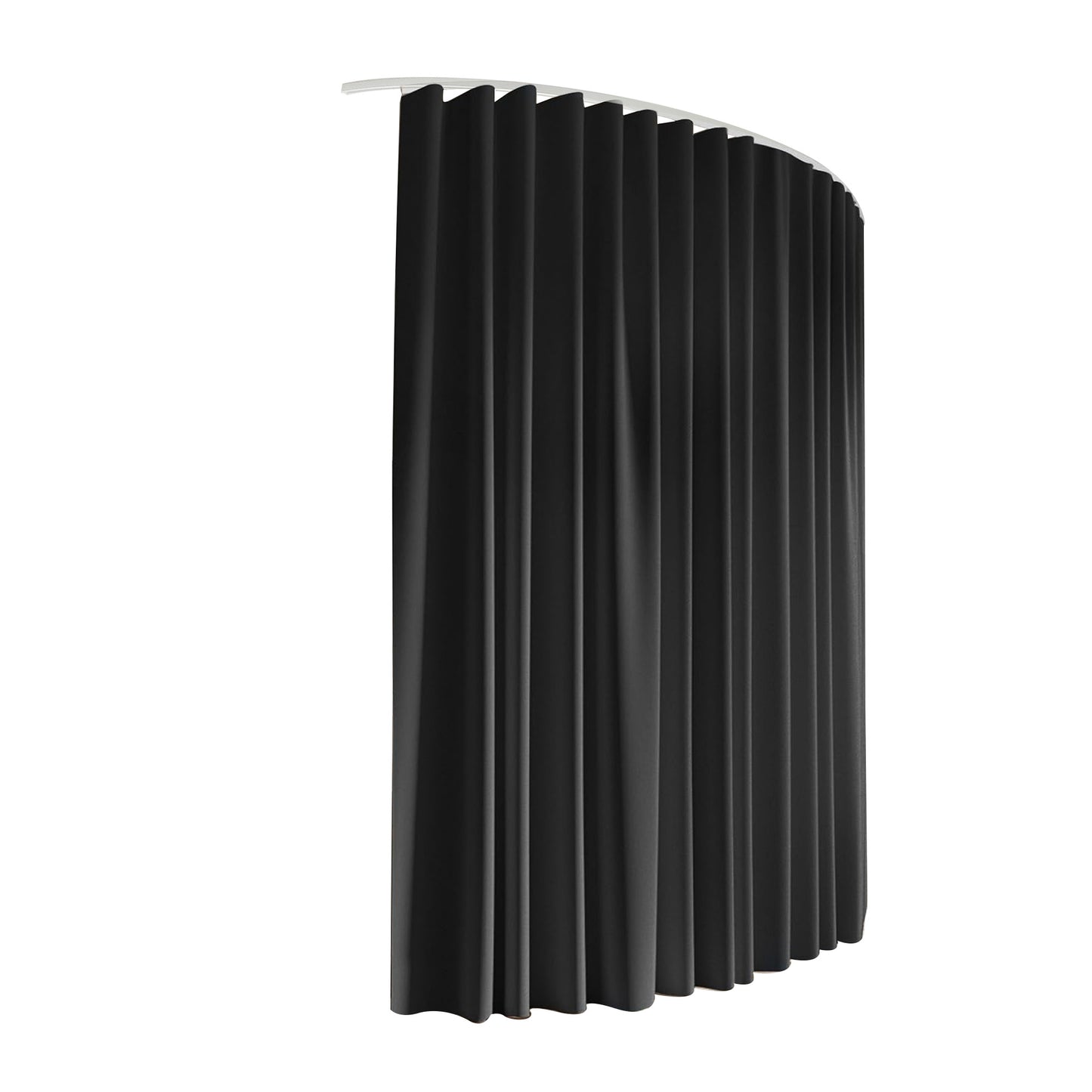 Room Divider Curtain – Flexible Bendable Track, Black, 254x213cm