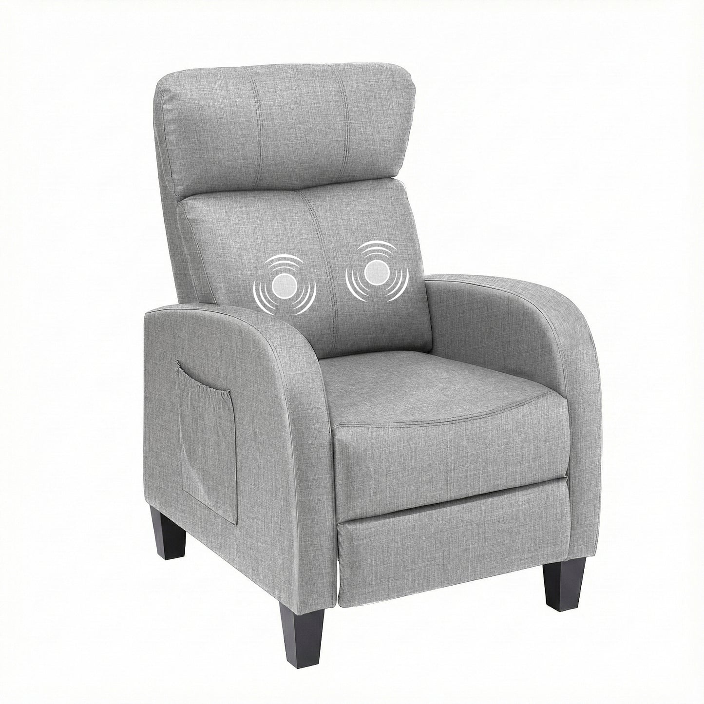 Massage Recliner Chair – 2-Point Massage, Grey Fabric Small Sofa