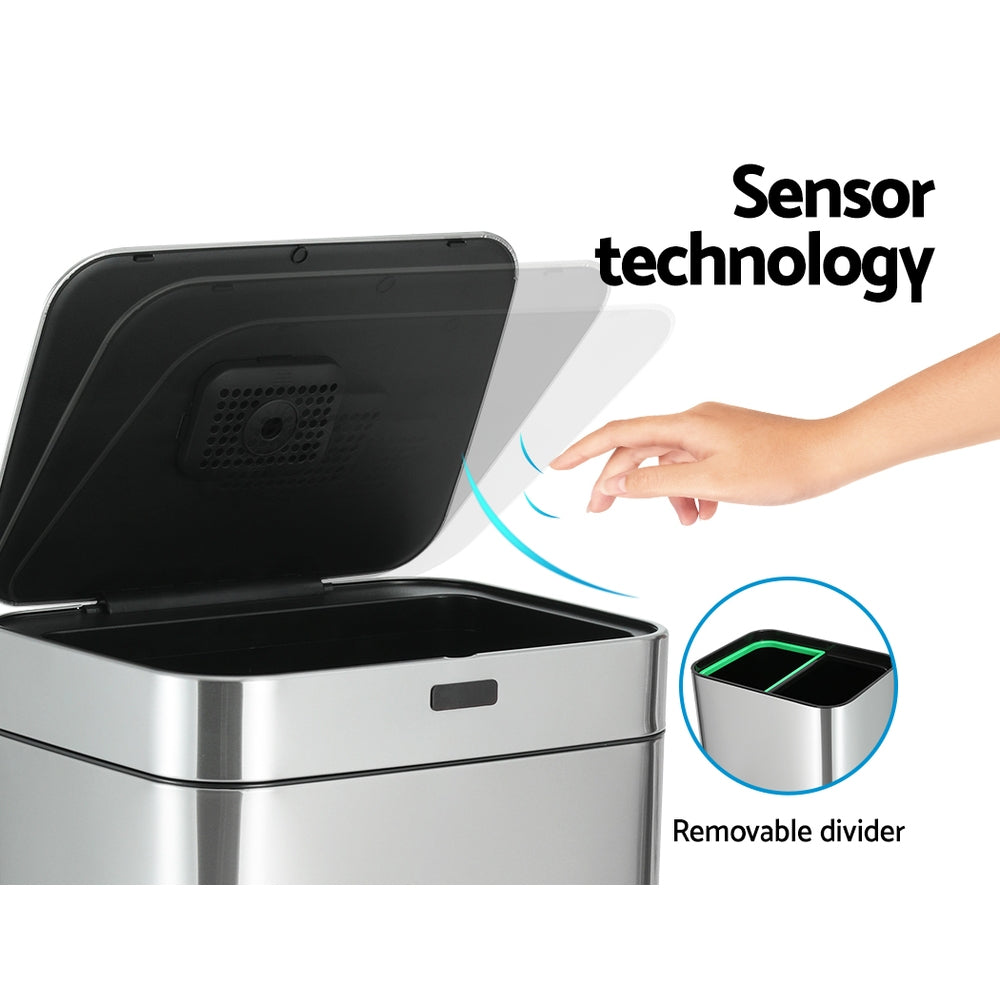 Devanti 70L Motion Sensor Pedal Bin Automatic