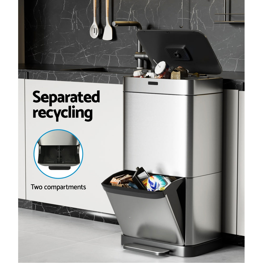 Devanti 70L Motion Sensor Pedal Bin Automatic