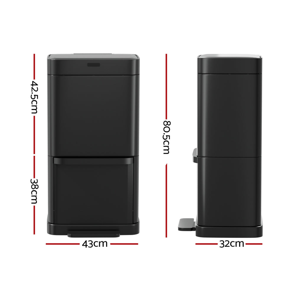 Devanti 70L Motion Sensor Pedal Bin Automatic