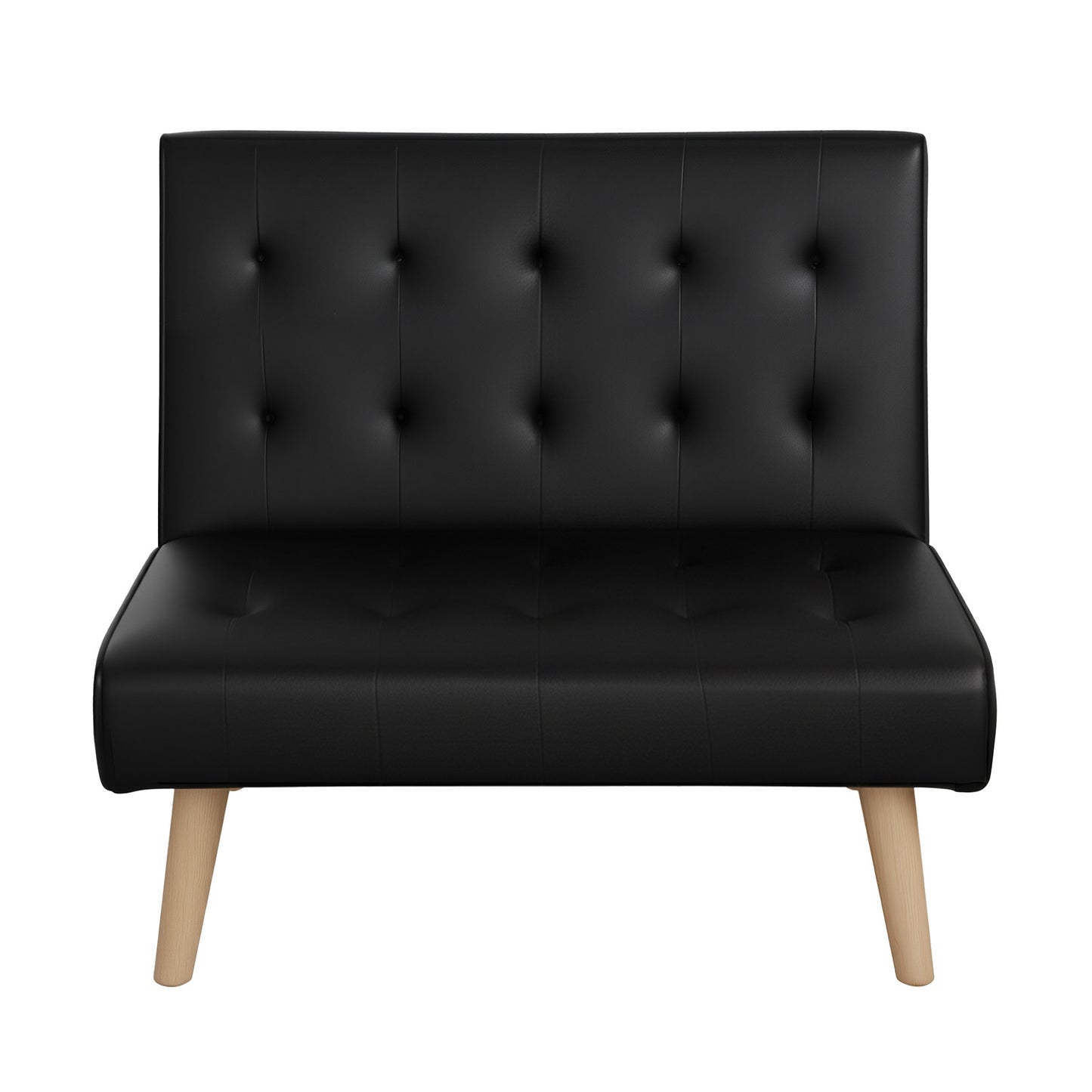 TWSC Sofa Bed Couch 1 Seater Lounge Fabric Black