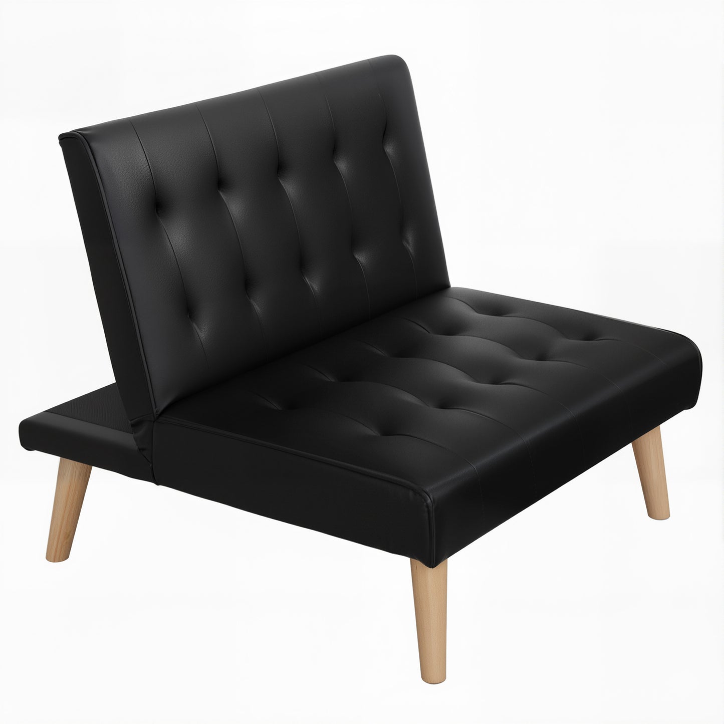 TWSC Sofa Bed Couch 1 Seater Lounge Fabric Black