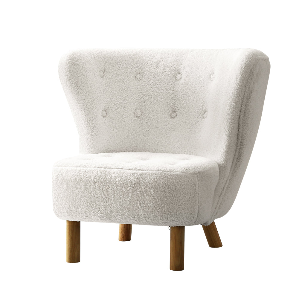 TWSC Armchair Lounge Accent Chair Armchairs Couch Chairs Sofa Bedroom White