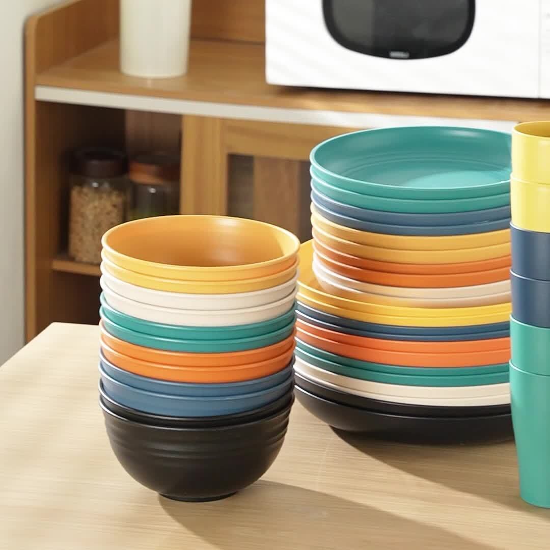 Wheat Straw Dinnerware – Stackable Design, Natural Texture