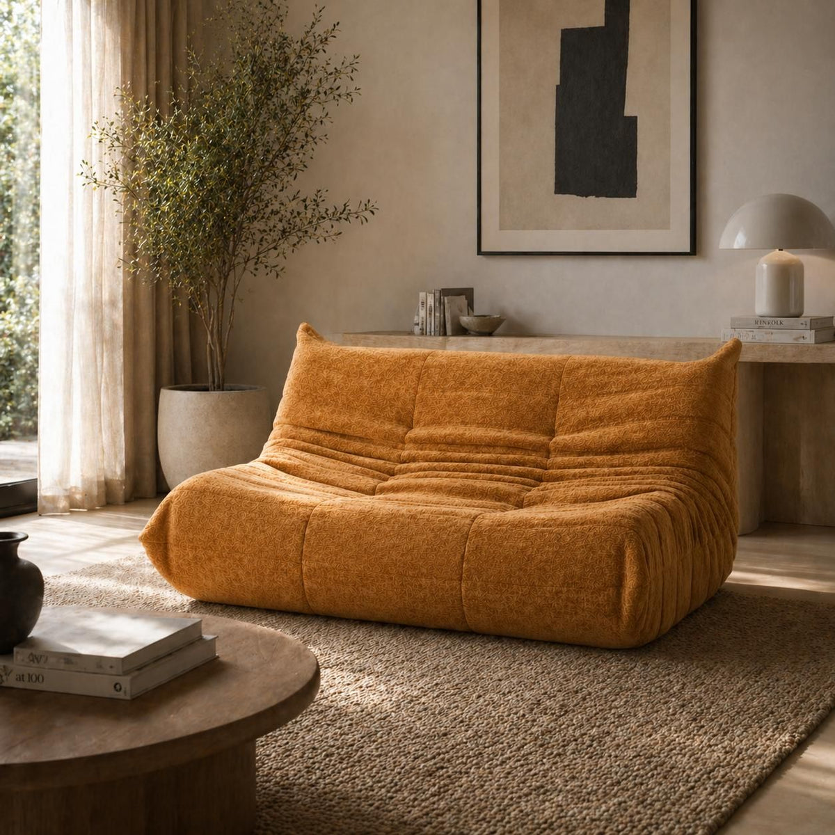 Flutto 2 Seater Lounge Chair – Yellow