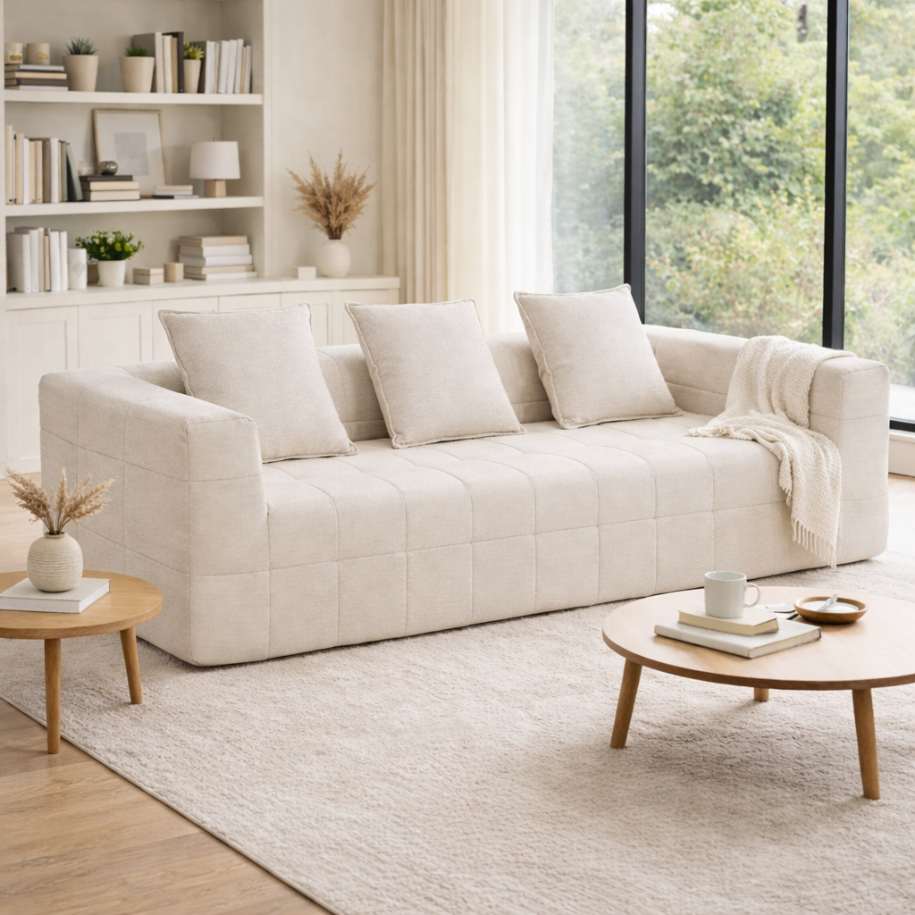 Monda 3 Seater Compressed Sofa – Beige