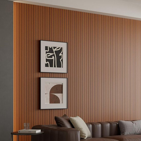 2 Pack Peel and Stick Oak Wood Slat Feature Wall Panels 300x40cm Each | DIY TV Headboard PVC Decor Wall Liner for Interior Wall & Ceiling Makeover(KC-53881)