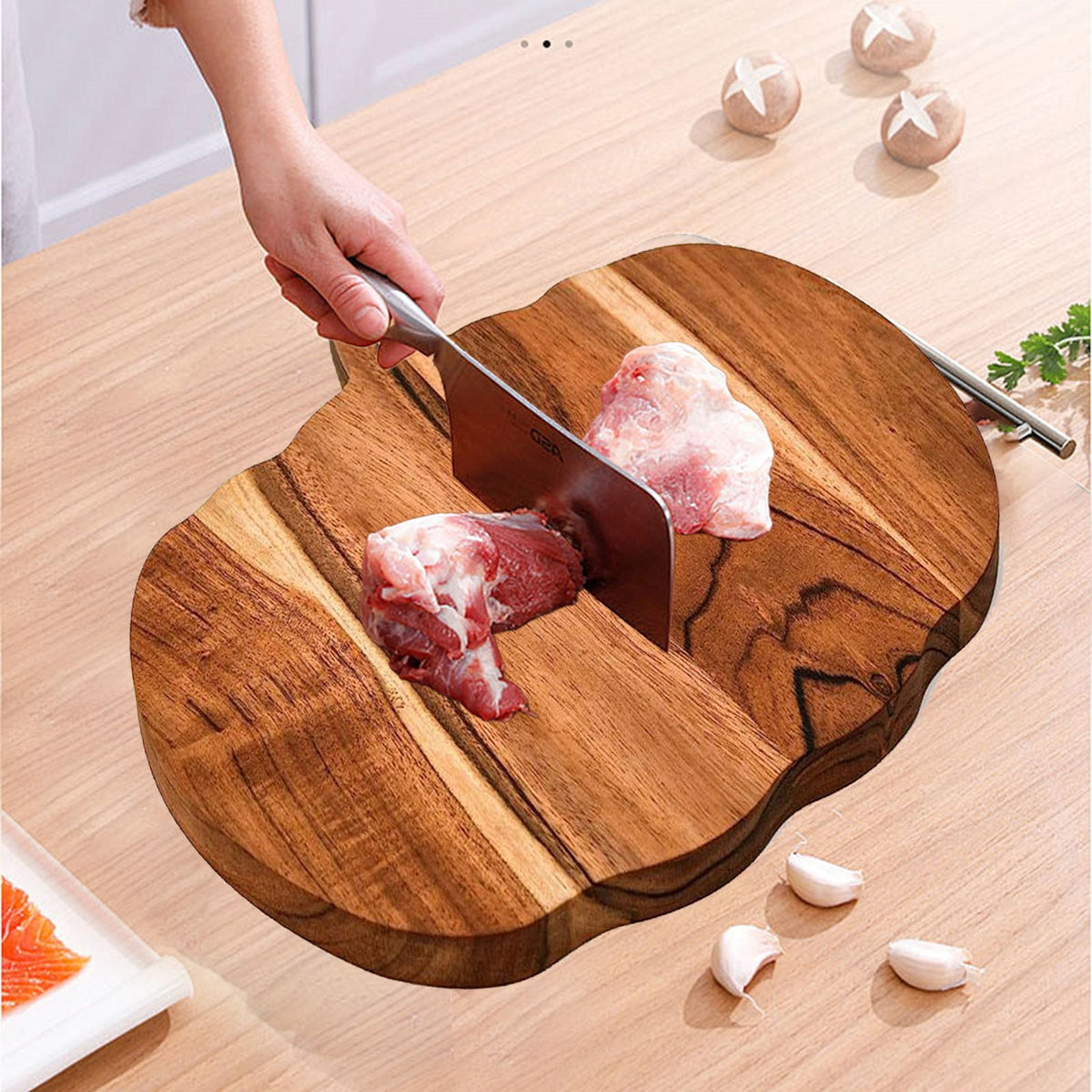 Cooking Utensils , Kitchen Pumpkin Cutting Board Halloween Charcuterie Wooden Boards Halloween Pumpkin Shaped Wood Cutting Board Cooked Food Wooden Board for Chopping Meat As shown
