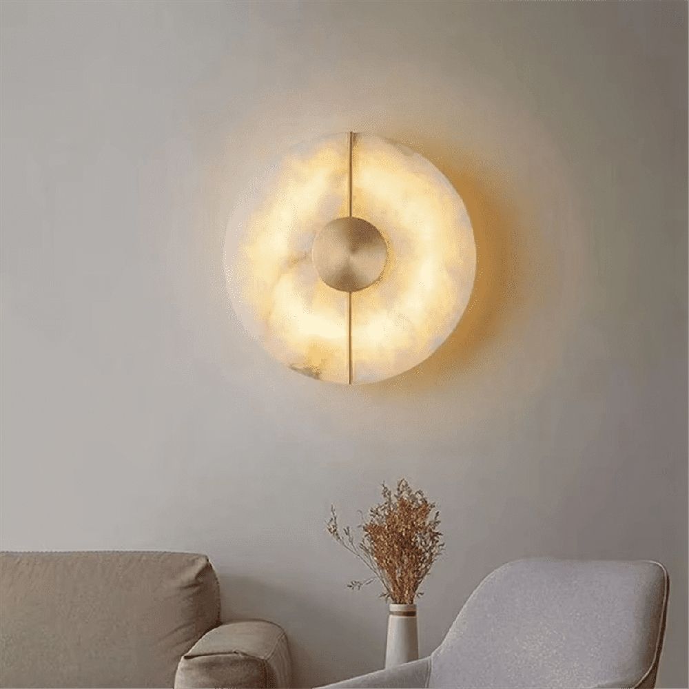 Modern Marble Wall Lamp Living Room Gold Copper Home Indoor Decoration LED Bedroom,An art bedroom bedside light,As shown