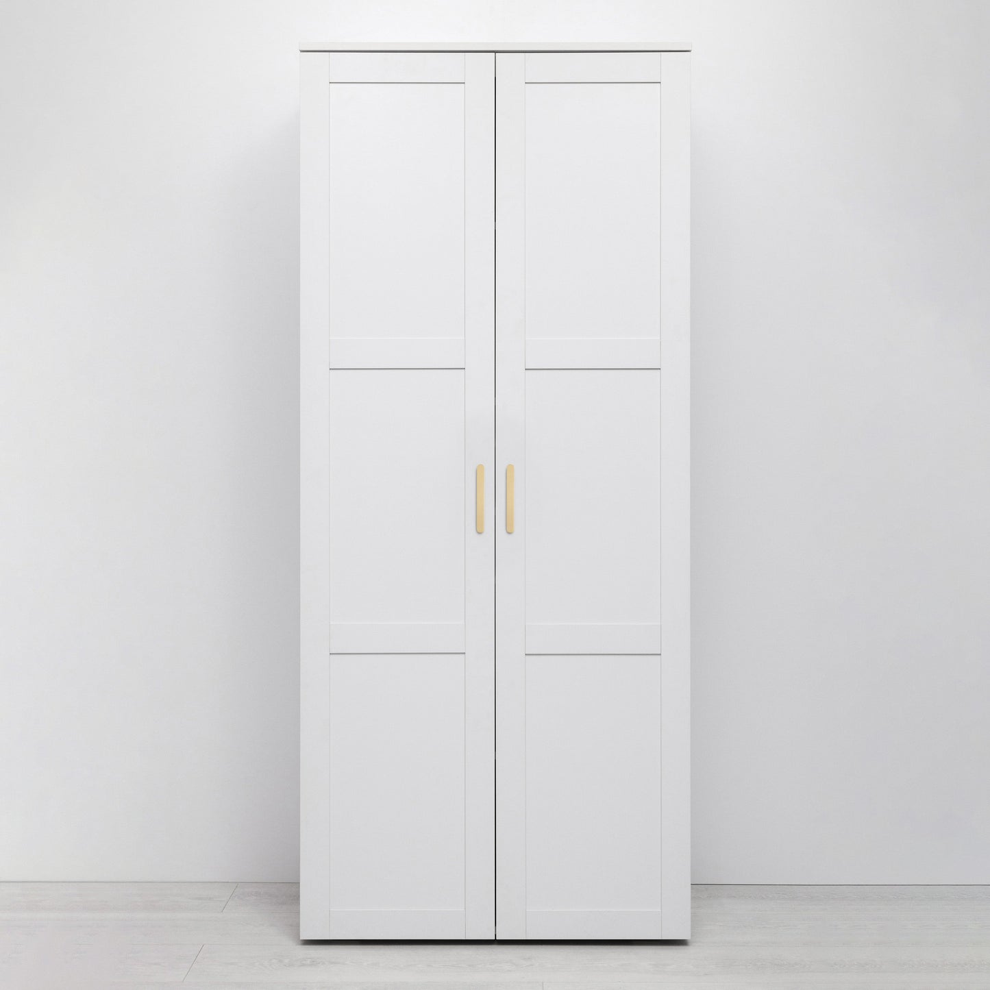 STOCKHOLM STORAGE CUPBOARD HAMPTONS - WHITE - BRASS AND BLACK