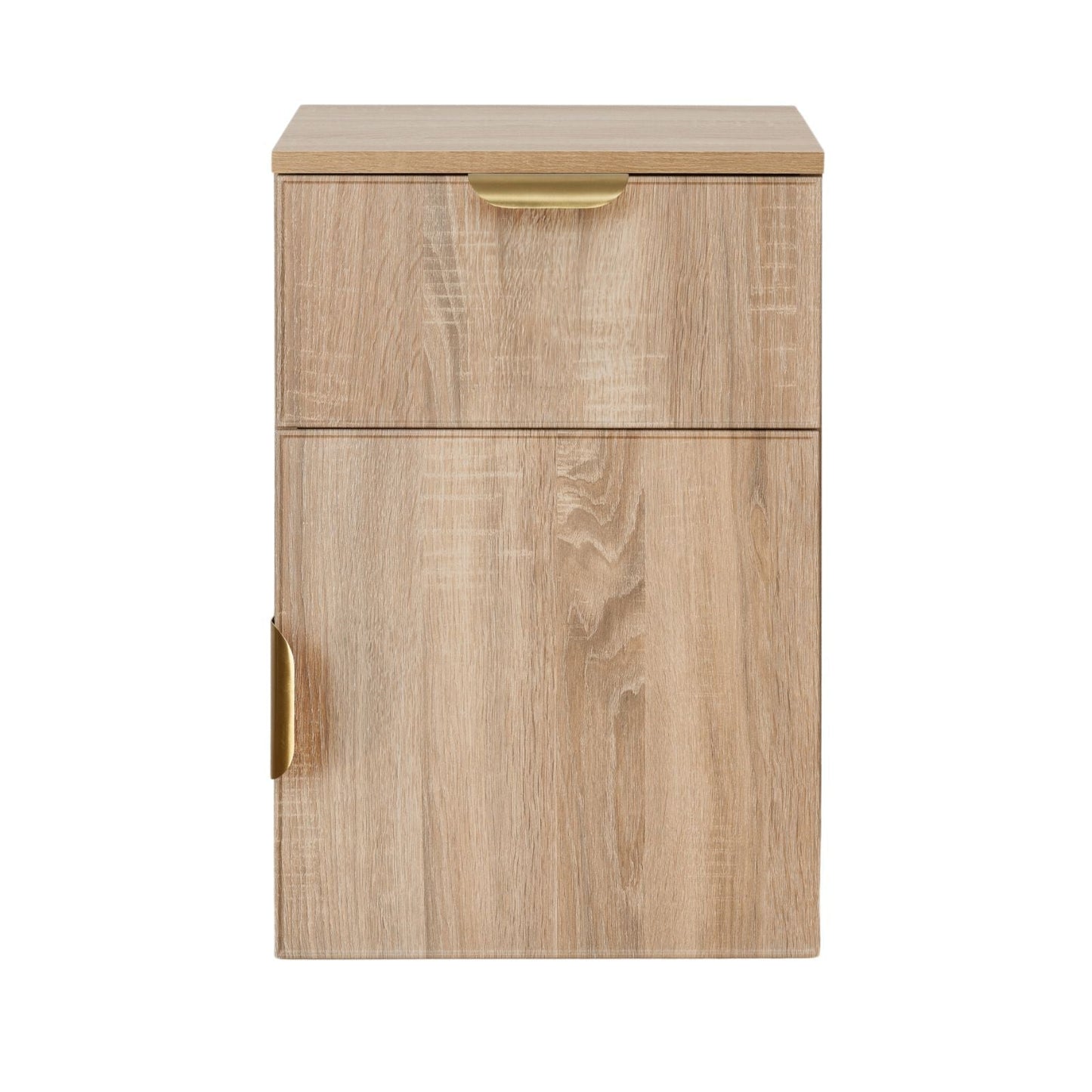 PORTO BEDSIDE TABLE - NATURAL OAK - SLIM & FLUTED - BRASS & BLACK OPTIONS