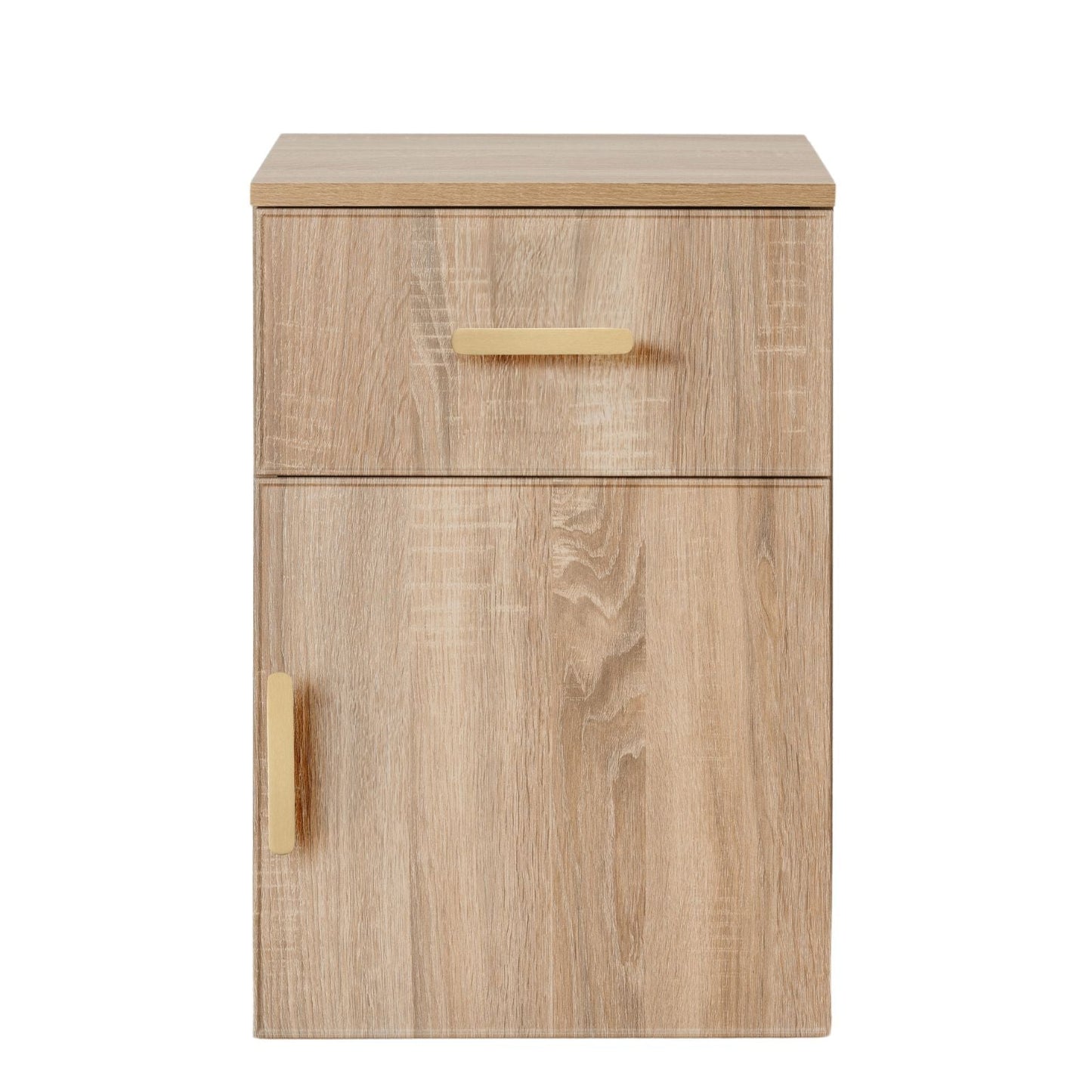 PORTO BEDSIDE TABLE - NATURAL OAK - SLIM & FLUTED - BRASS & BLACK OPTIONS