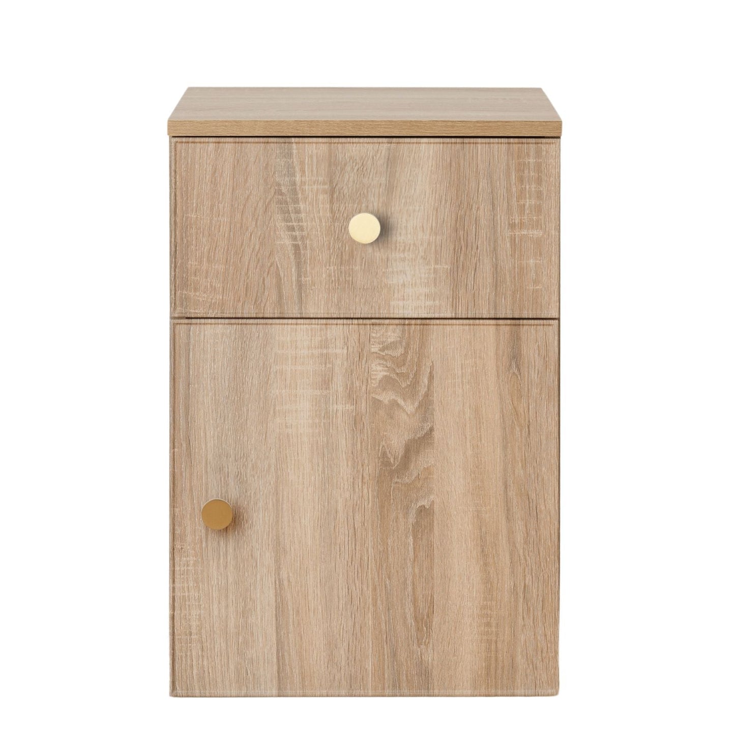 PORTO BEDSIDE TABLE - NATURAL OAK - SLIM & FLUTED - BRASS & BLACK OPTIONS