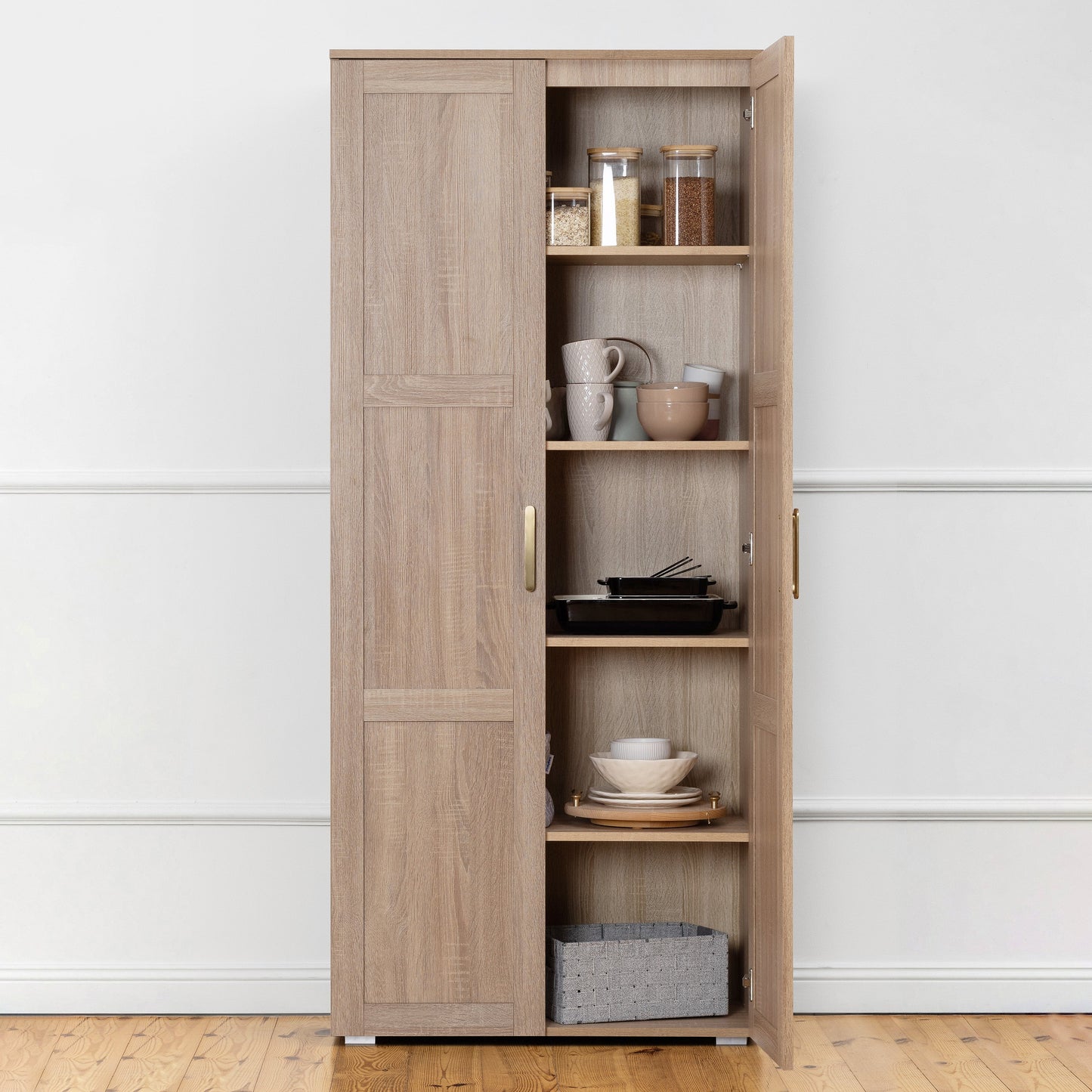 STOCKHOLM STORAGE CUPBOARD HAMPTONS - NATURAL OAK