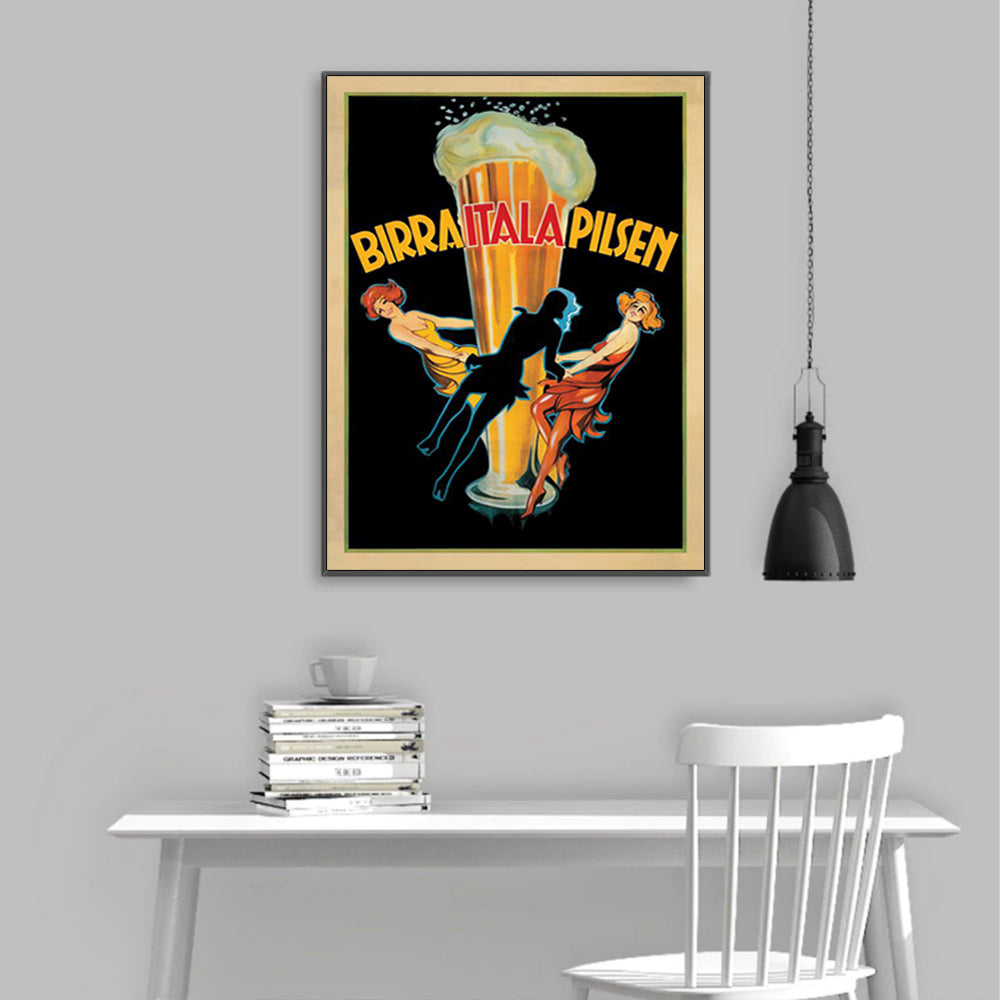 Wall Art Birra Itala Pilsen Black Frame Canvas