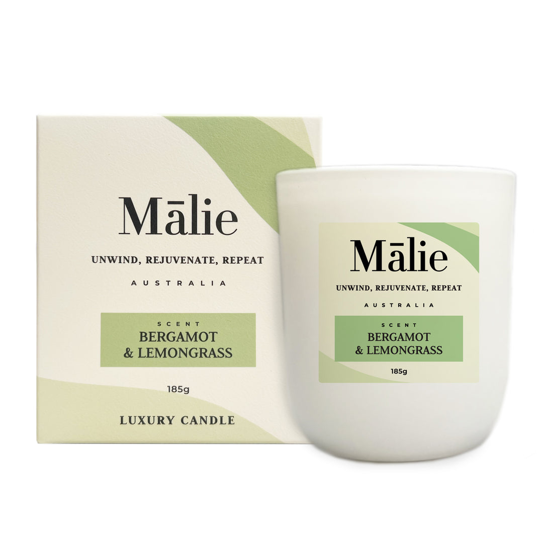 Luxury Soy Candle 185g - Peony Rose, Coconut & Lime, Bergamot & Lemongrass - Malie