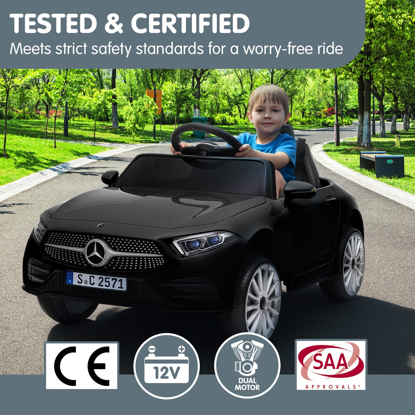 Mercedes Benz CLS 350 Kids Electric Ride-On Car – Remote Control, Black