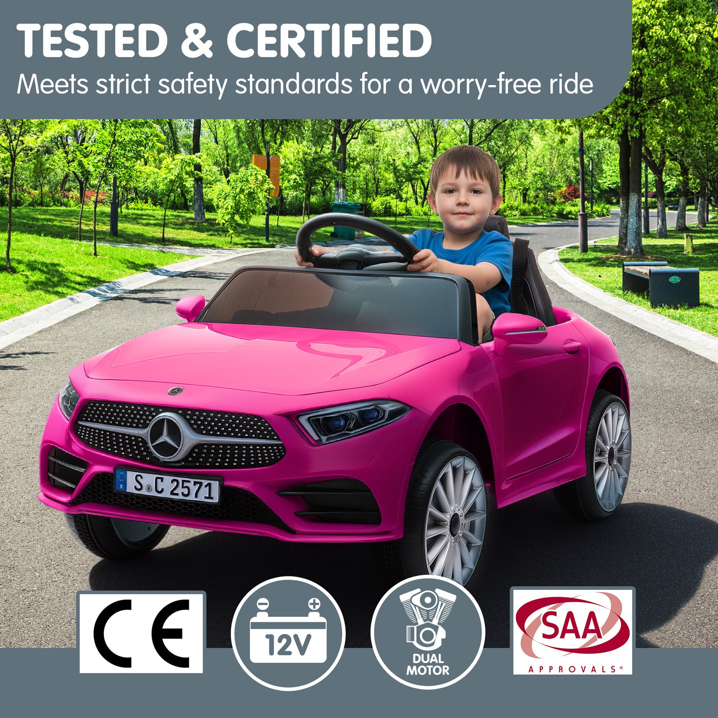Mercedes Benz CLS 350 Kids Electric Ride On Car – Remote Control, Pink
