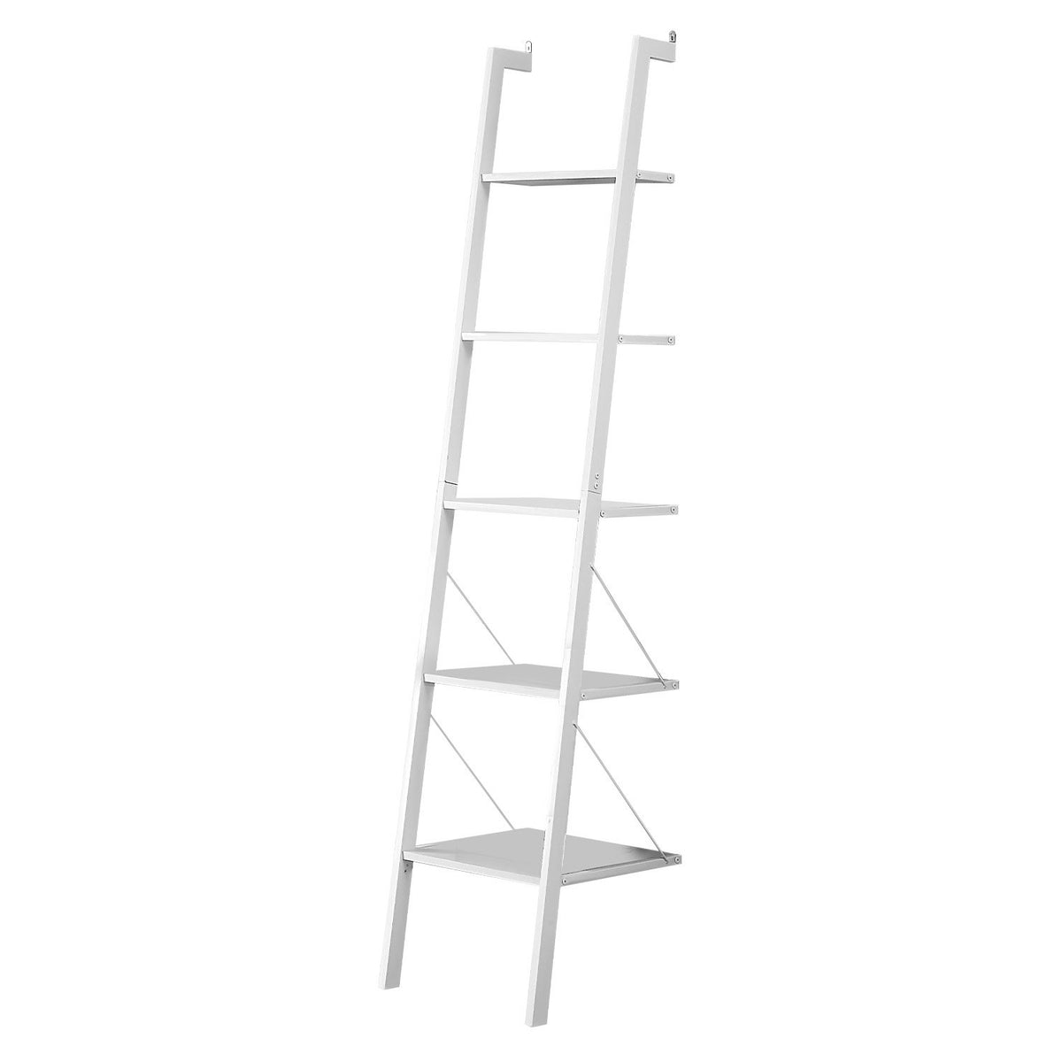 Amelia 5-Tier Ladder Shelf – Sturdy Metal Frame, White