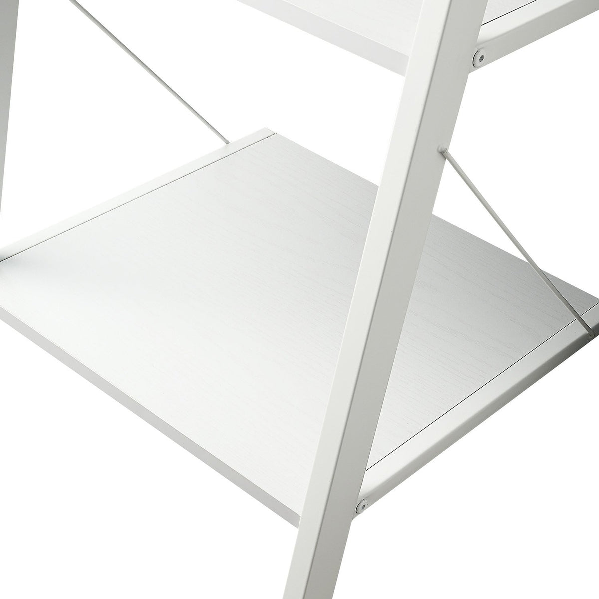 Amelia 5-Tier Ladder Shelf – Sturdy Metal Frame, White
