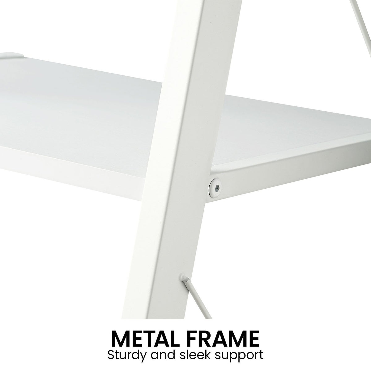 Amelia 5-Tier Ladder Shelf – Sturdy Metal Frame, White