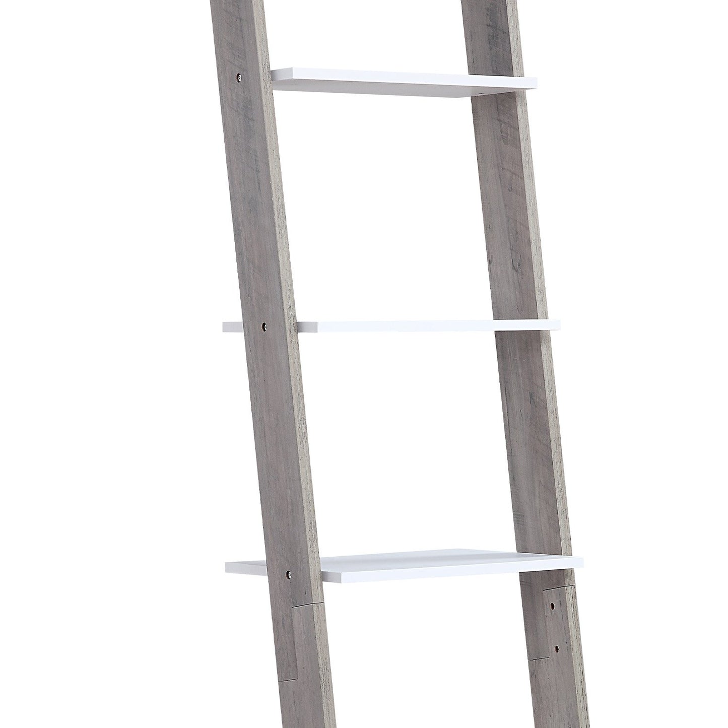 Mira 5-Tier Ladder Shelf – Drawer Storage, White and Grey Oak Finish