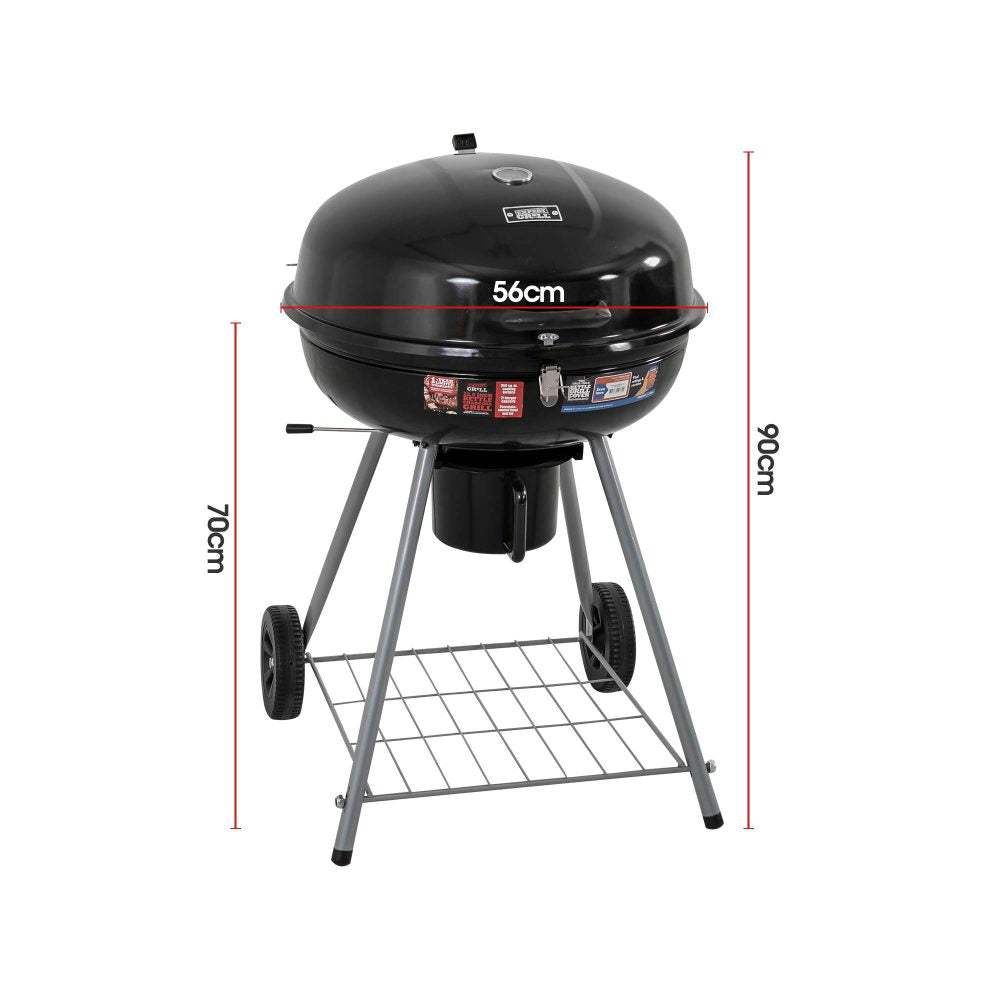 Portable Outdoor Charcoal BBQ Smoker with Wheels and Thermometer
