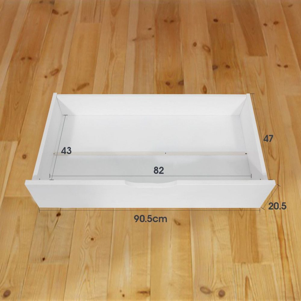 Wooden Bed Frame Trundle Drawers – Storage, White, Set of 2
