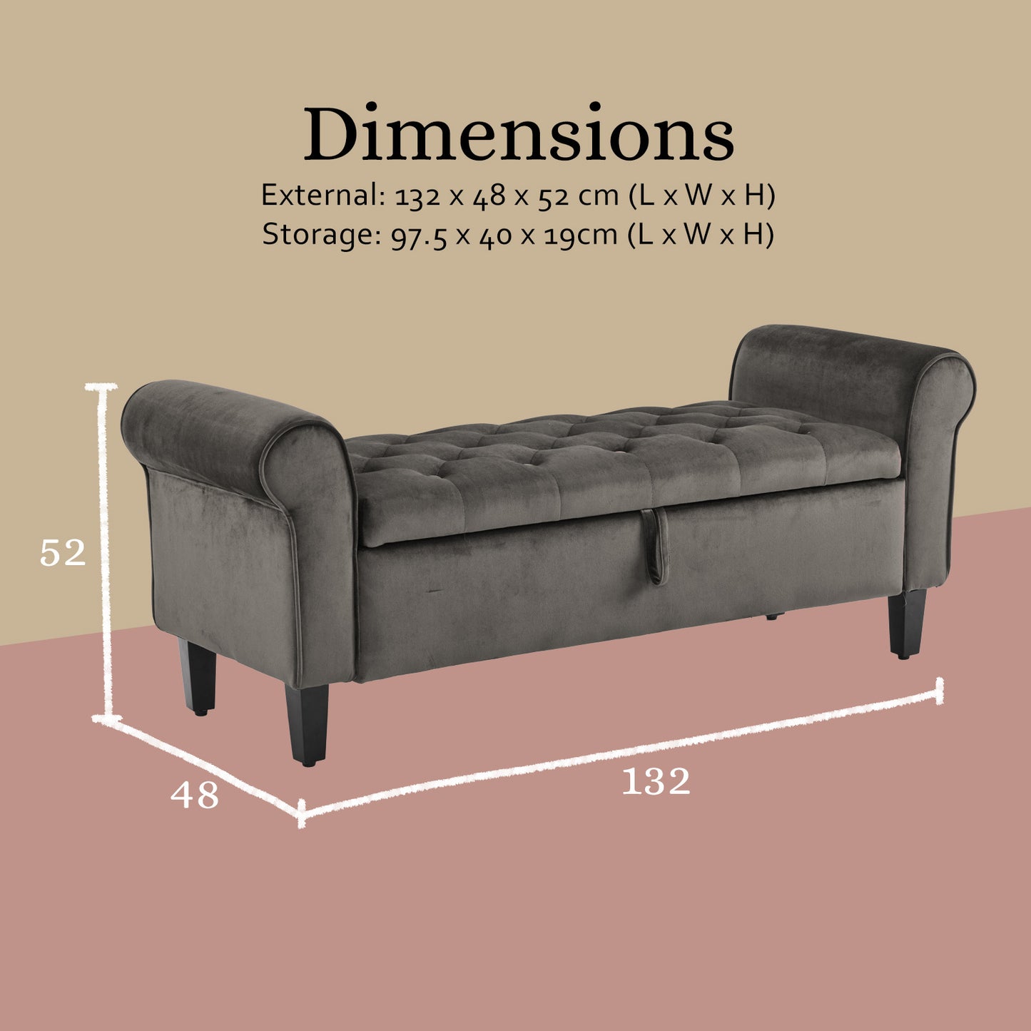 Velvet Storage Ottoman – Sculptural Seating · Fast Dispatch · Limited Stock Only 30 left