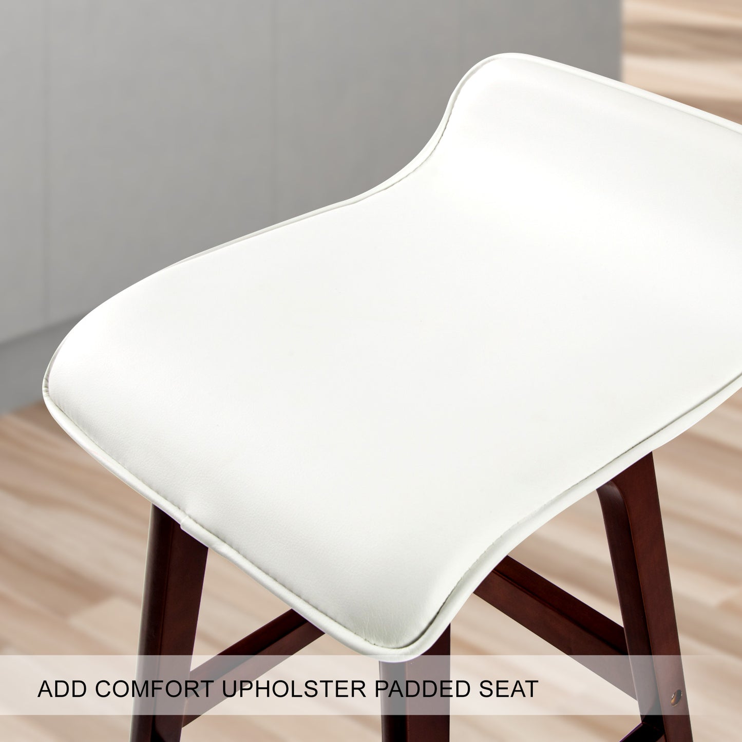 2X Wooden Bar Stool Dining Chair Leather SOPHIA 65cm