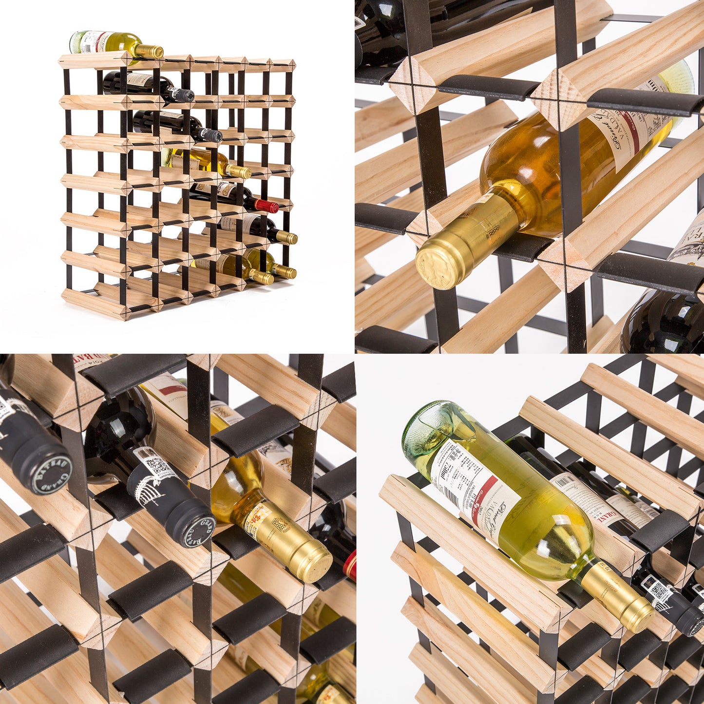 Timber Wine Rack Storage Cellar Organiser for Multiple Bottles