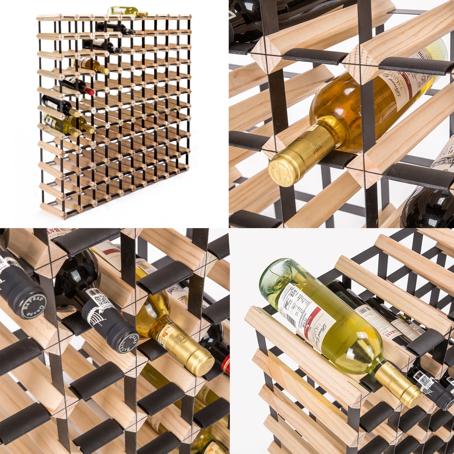 Timber Wine Rack Storage Cellar Organiser for Multiple Bottles