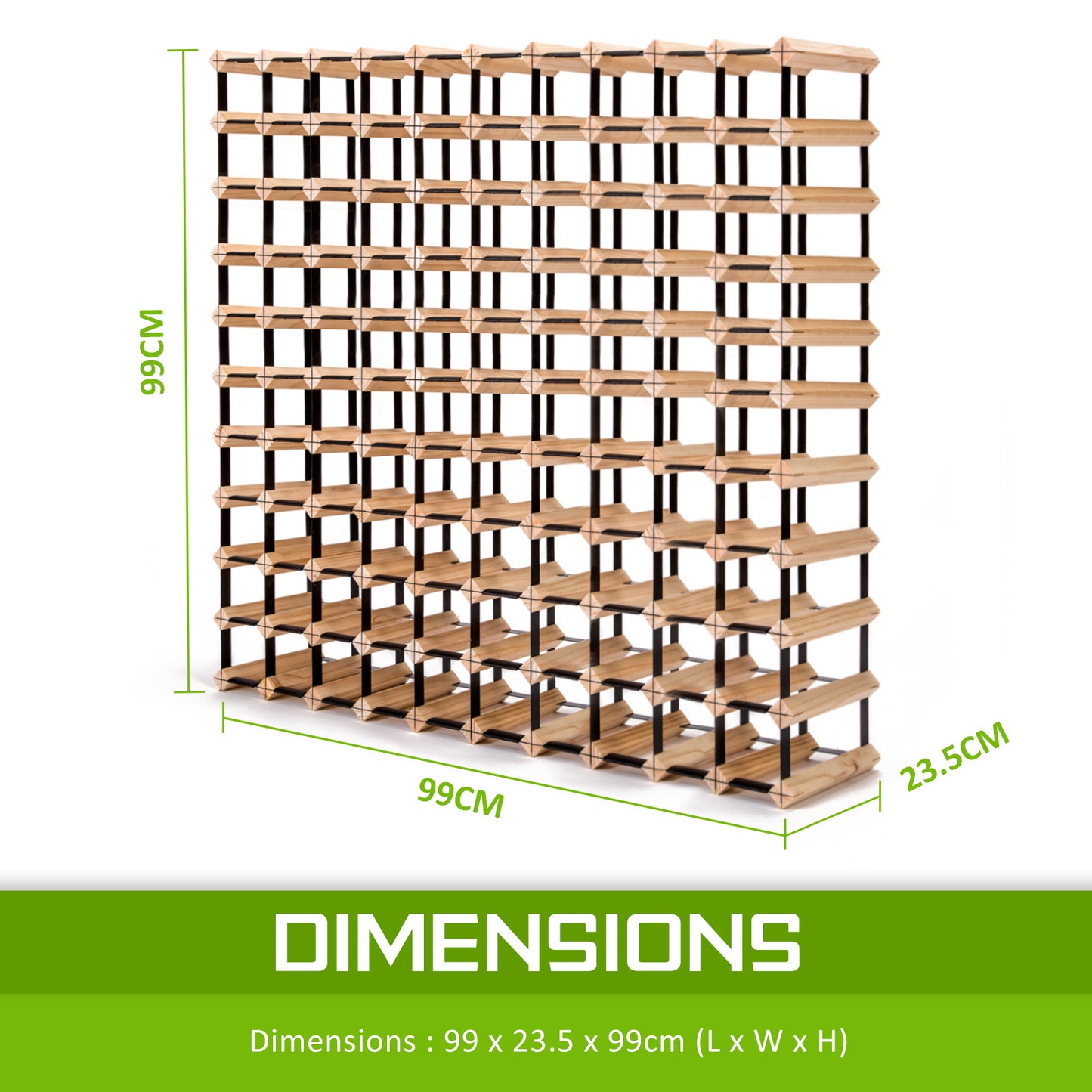 Timber Wine Rack Storage Cellar Organiser for Multiple Bottles