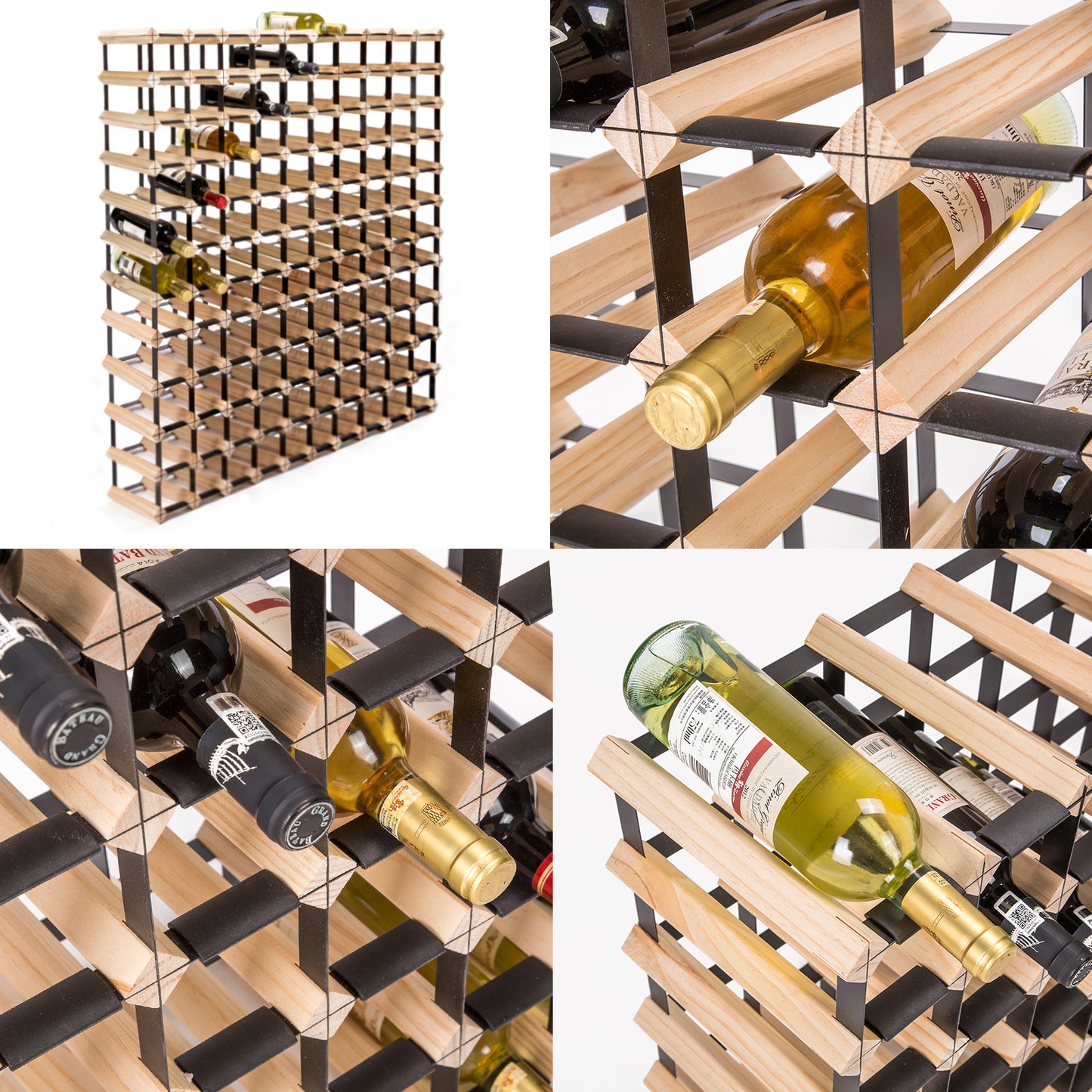 Timber Wine Rack Storage Cellar Organiser for Multiple Bottles